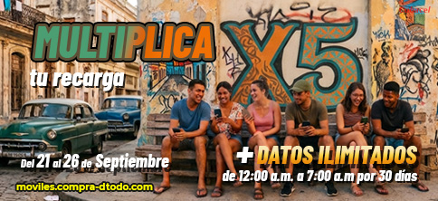 Quintuplica + Datos ilimitados de 12 - 7am por 30 días